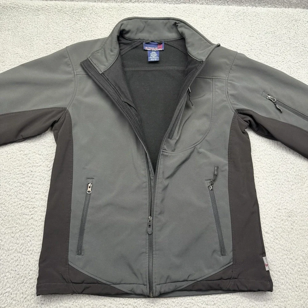 Free Country FCXtreme Mens Medium Black White Fleece Lined Full Zip Jacket
